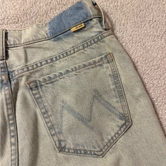 MOTHER Sideways Insider Double Double Hover Jeans Light Blue Bootcut Distressed - Picture 13 of 16